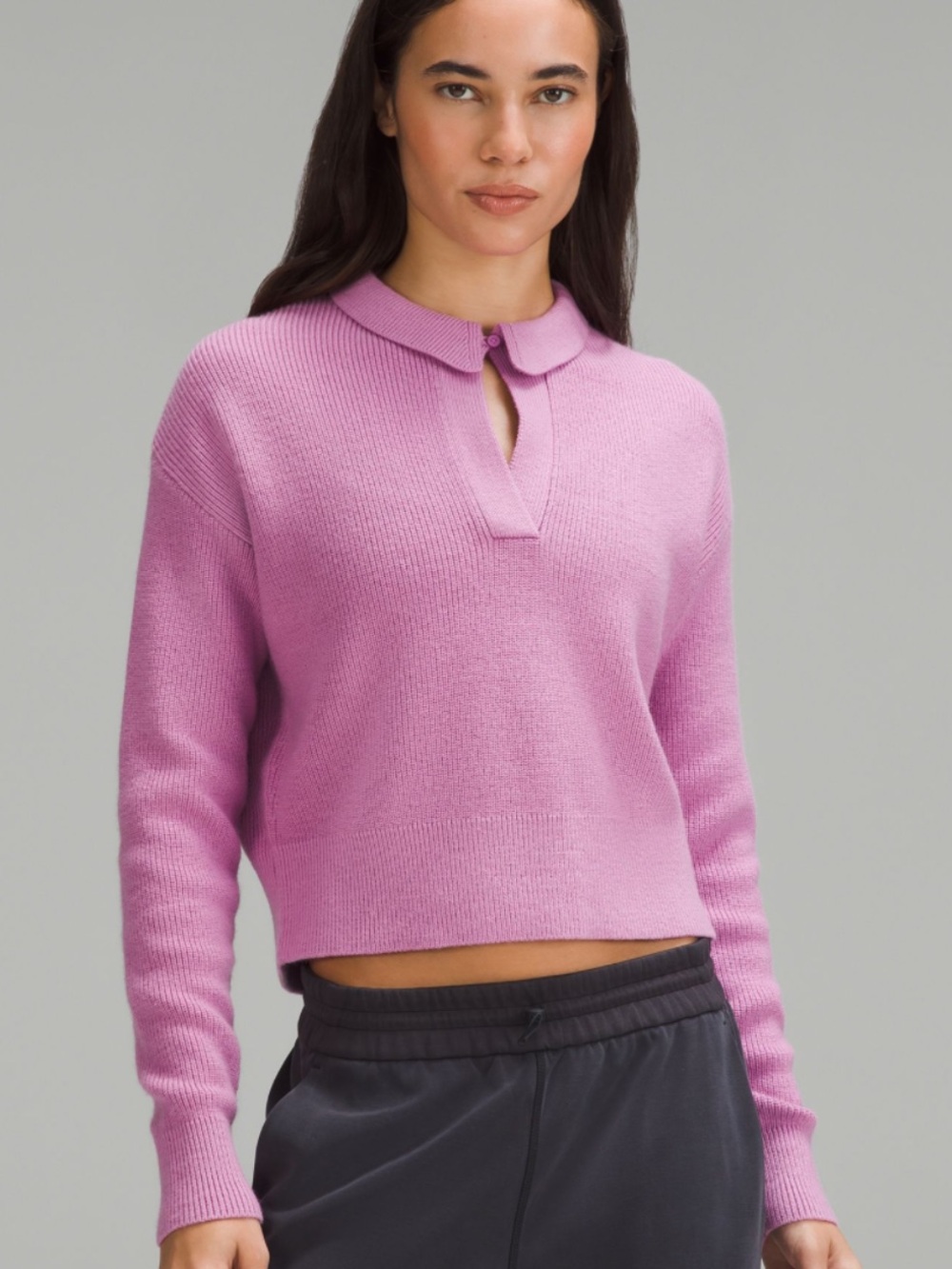 BOGO! Lululemon Collared Merino Wool Blend Sweater Dahlia Mauve XS